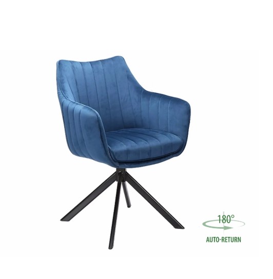 Стул AZALIA Velvet Bluvel 86 темно-синий/черный