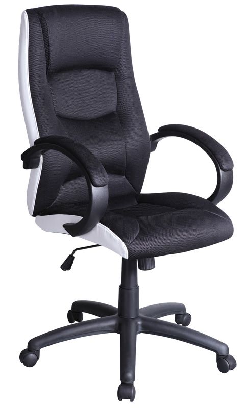 Кресло компьютерное Q-041 (черный/белый)