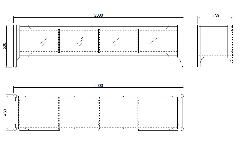 77IP-GD008-TV Тумба под телевизор Grimaldi 200*40*50см