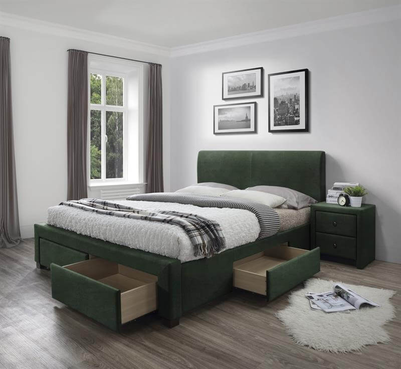 Кровать MODENA 3 (темно-зеленый) 160/200