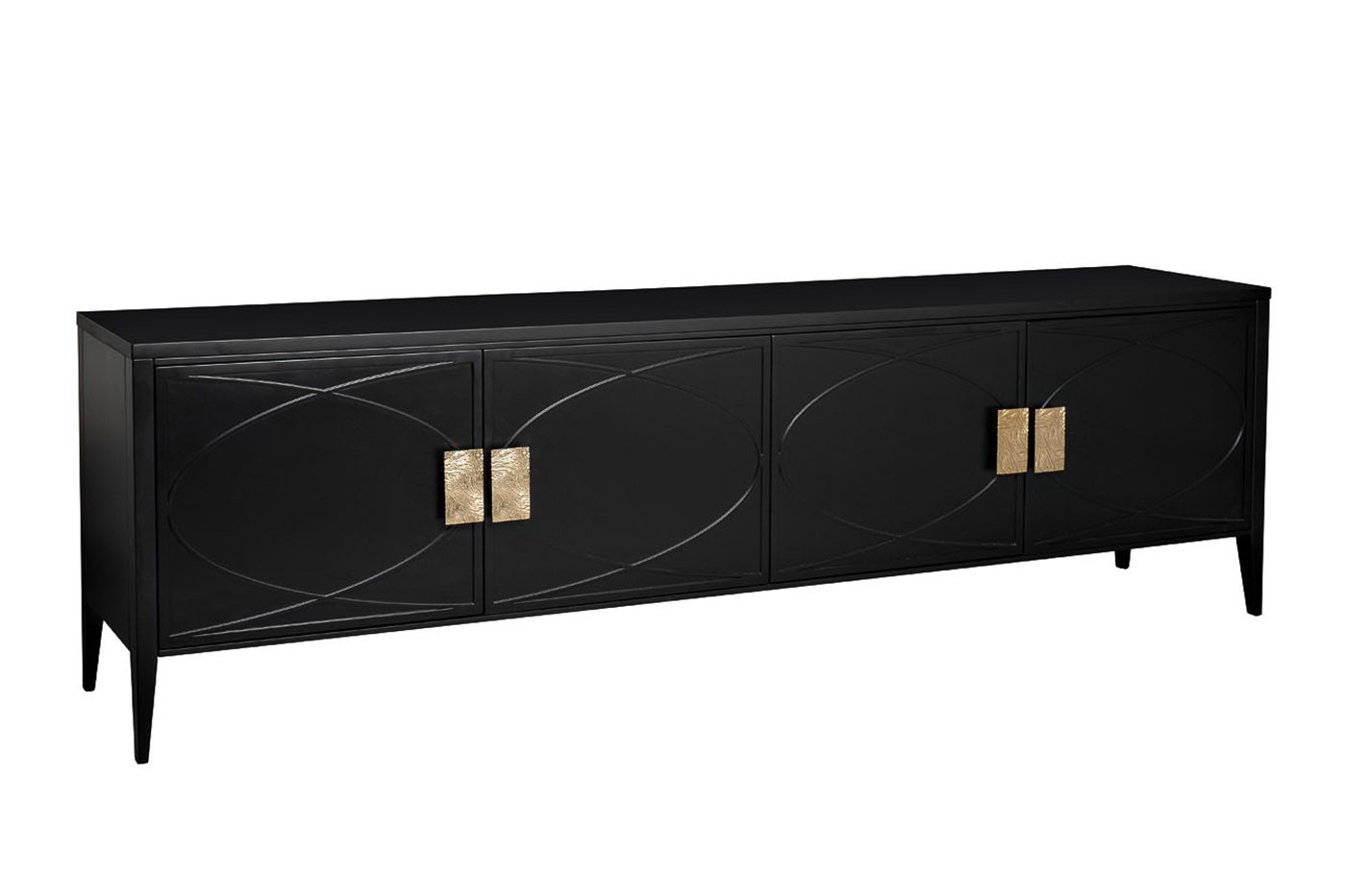 151SV-00005 Тумба под ТВ черная 200*60*40см