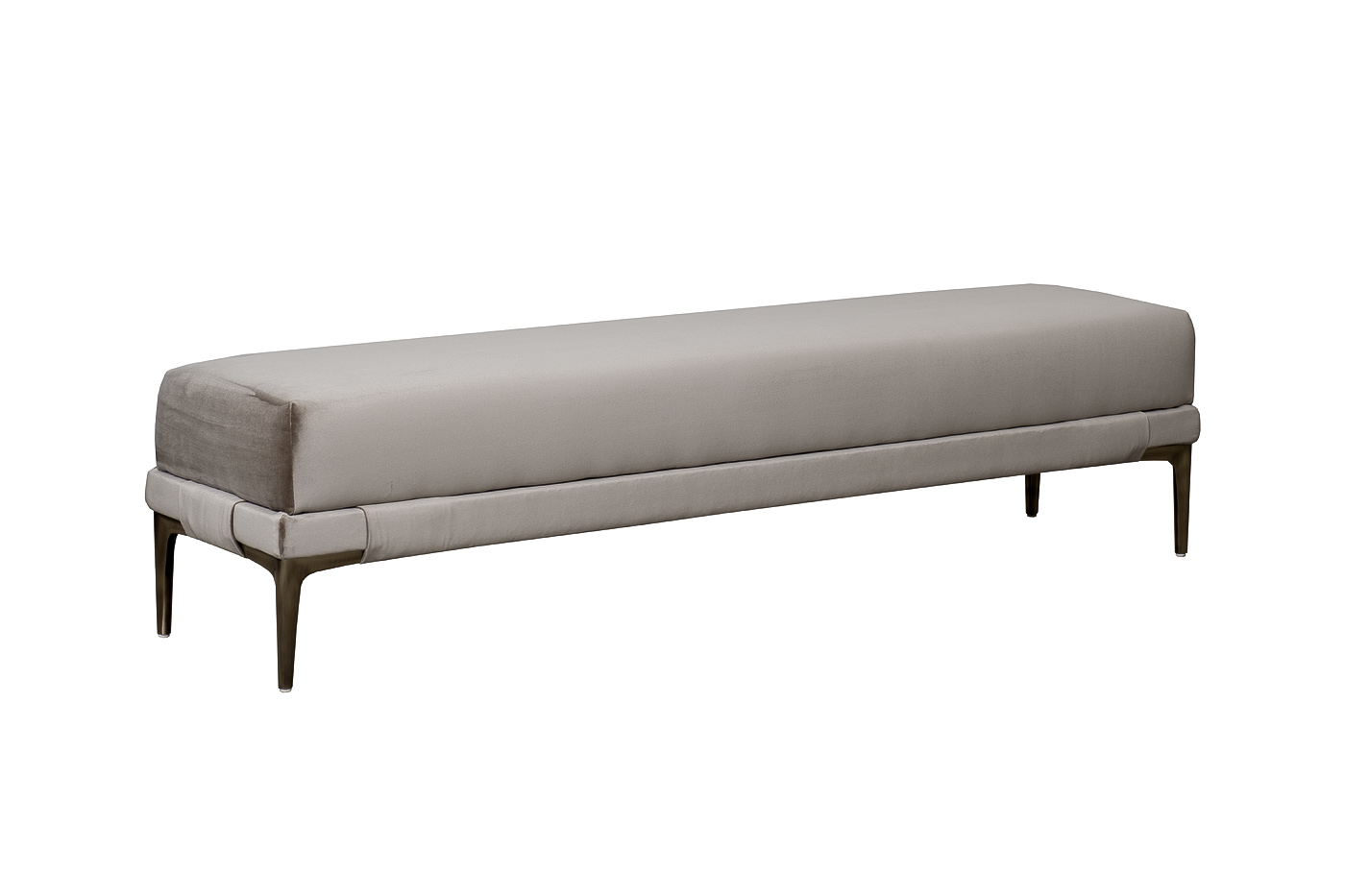 Банкетка Prima на метал опорах бежевая Velvet BEG 40*160*40см