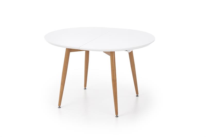 Стол обеденный EDWARD белый/дуб медовый 120-200/100