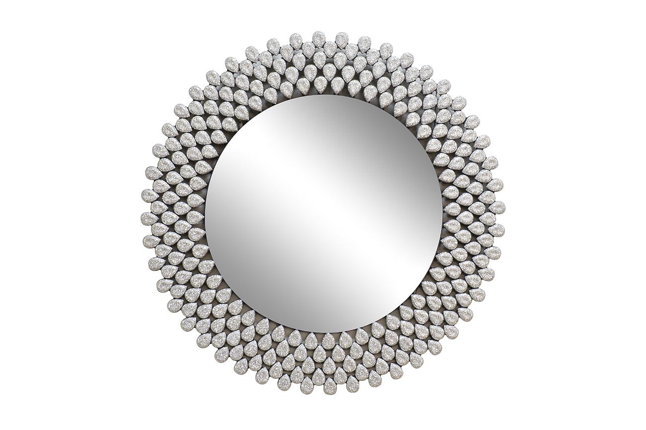 50SX-1808 Зеркало круглое в раме из кристаллов d80см