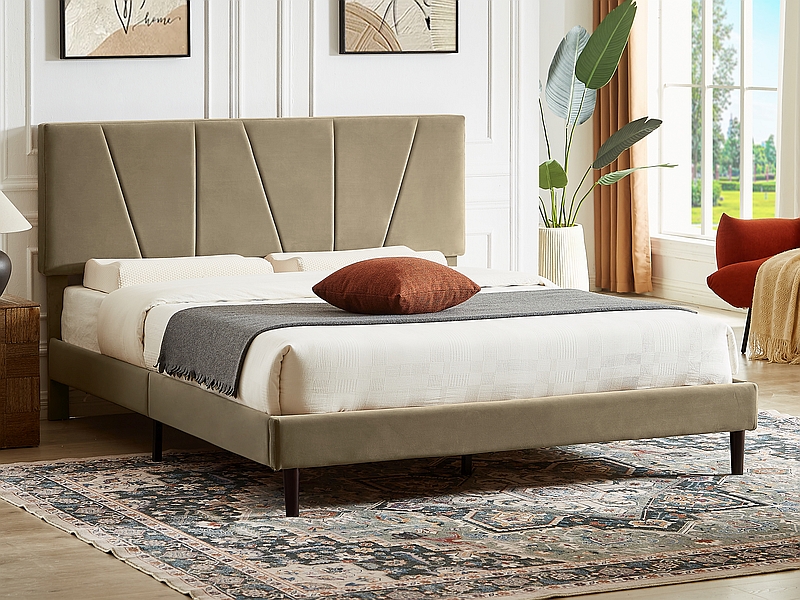 Кровать SAVANA Velvet Bluvel 28 (бежевый) 120/200