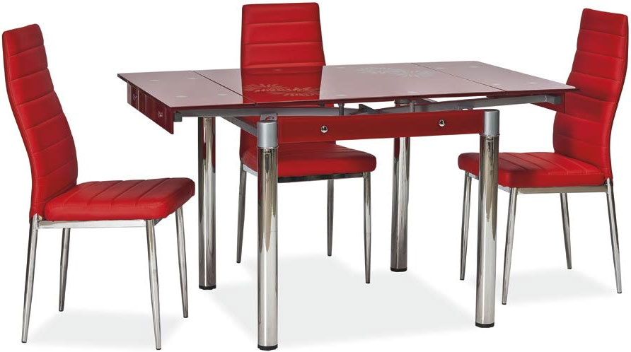 Стол обеденный GD-082 80 раскладной (красный)