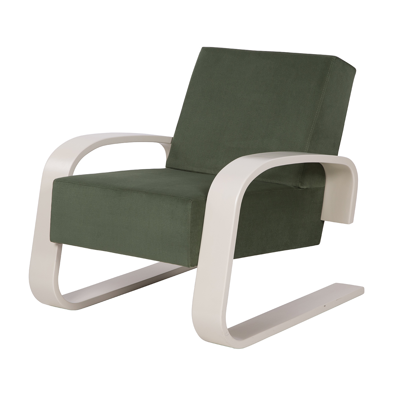 кресло Рица  Темно-зеленый каркас  Бежевый
