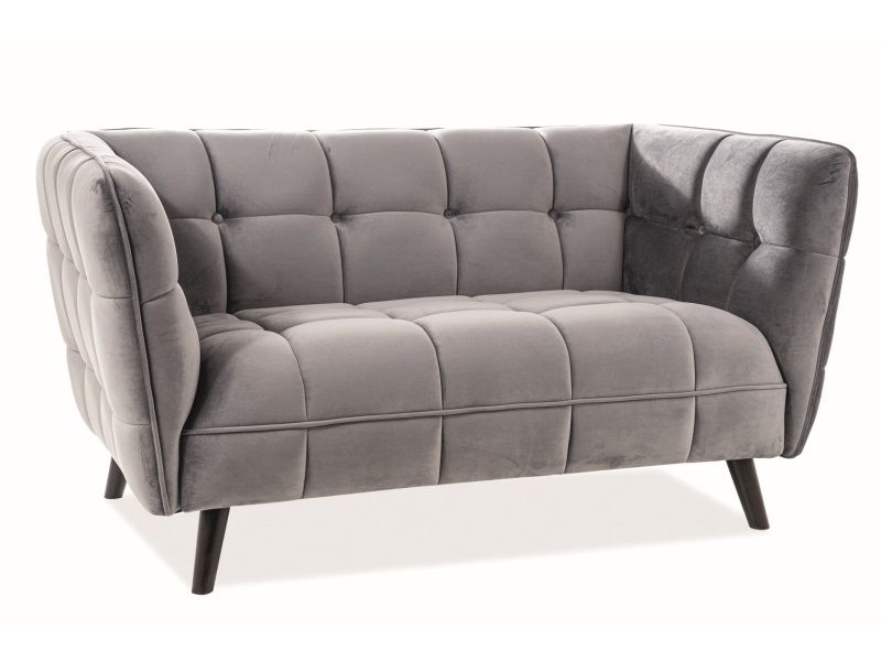 Диван CASTELLO 2 Velvet Bluvel 14 серый/венге