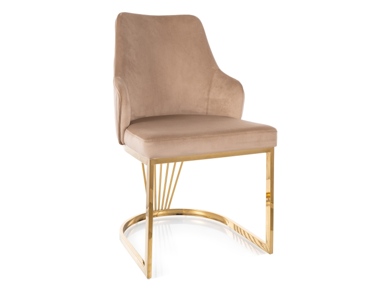 Стул ALURE Velvet Bluvel 28 бежевый/золотой