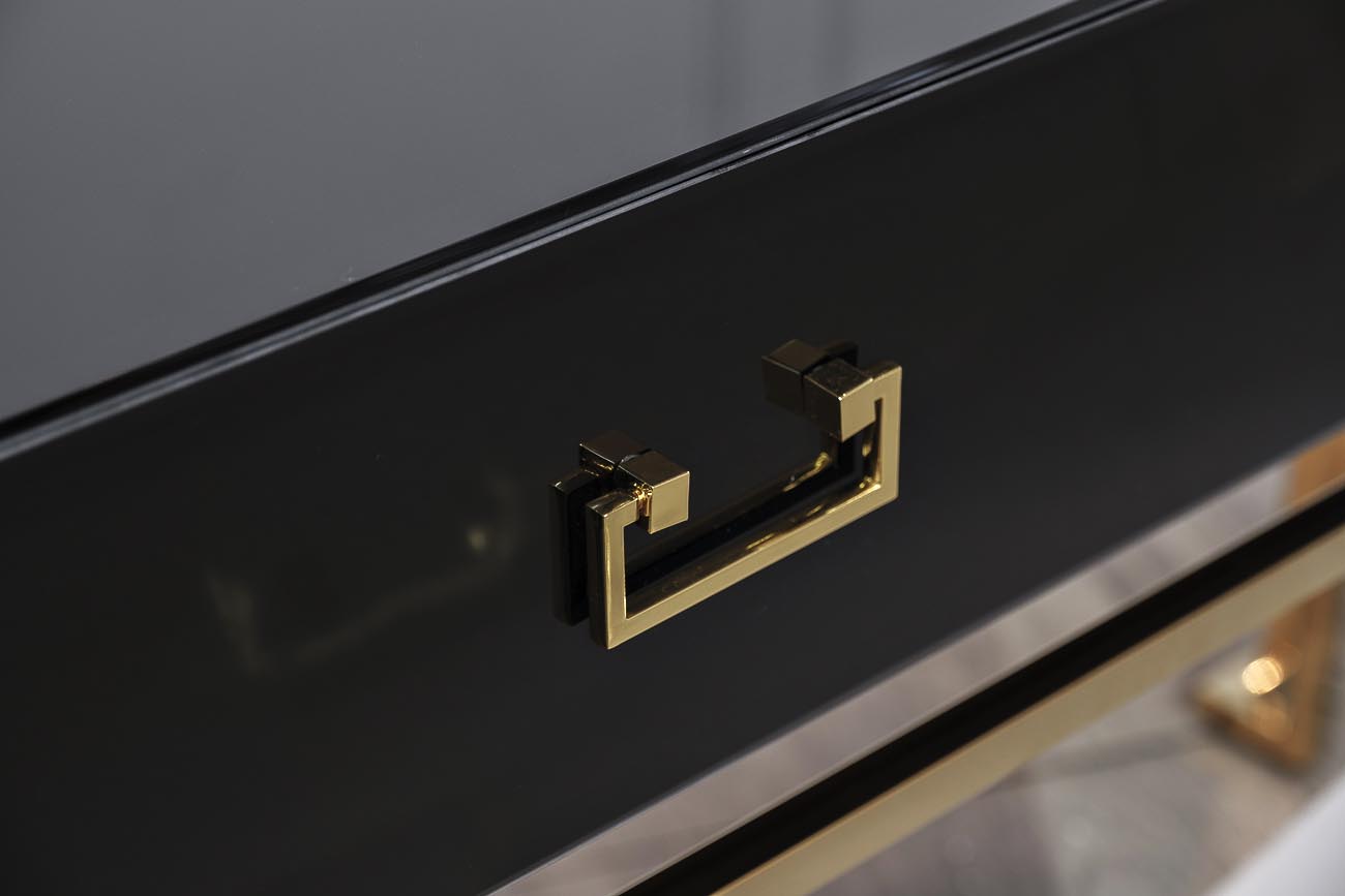 KFG058 Консоль черная 2 ящика  120*42*77см