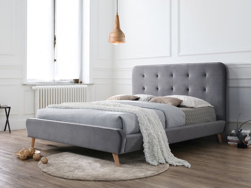 Кровать TIFFANY Velvet (серый) 160/200