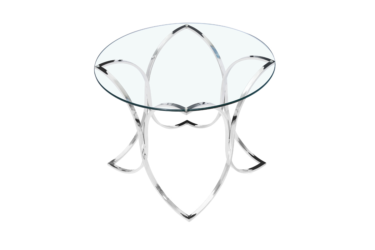 GY-ET7747 Стол журнальный прозрачное стекло/хром d60*55см