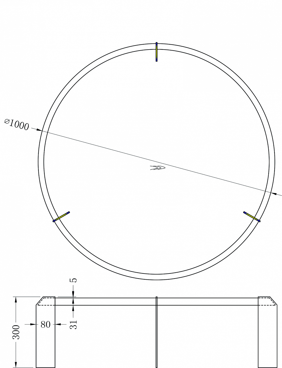 KFG203 Стол журнальный d100*30см
