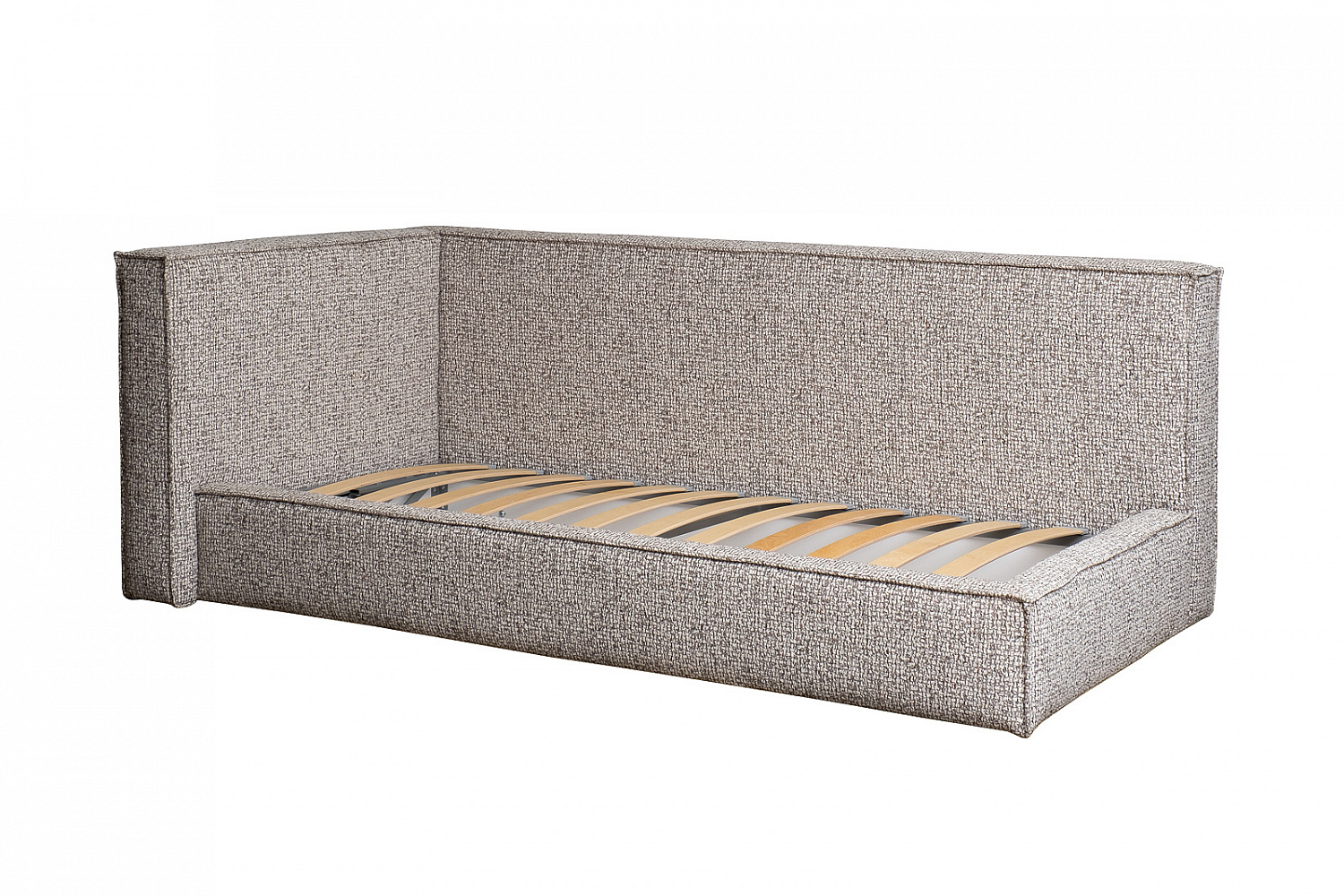 Кровать детская угловая Руна(Runa)-80 с мех шенилл серая Seppia-Ser 114*215*80см