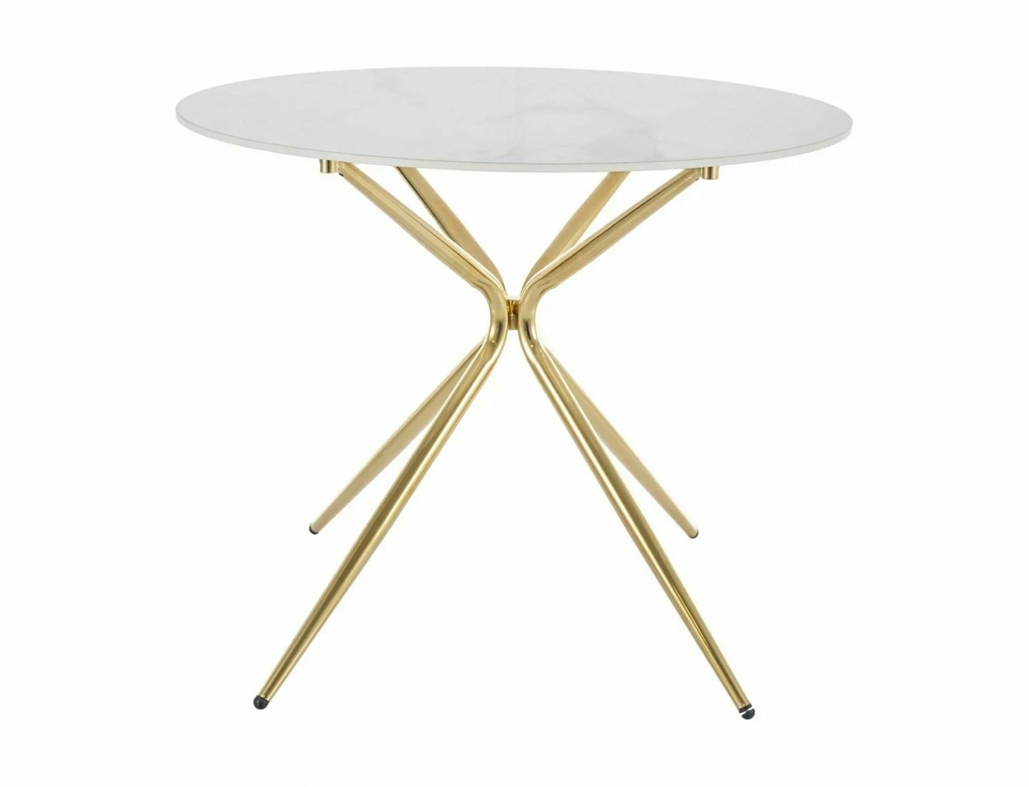 Стол обеденный AZALIA Ceramic 90 (белый/золотой)