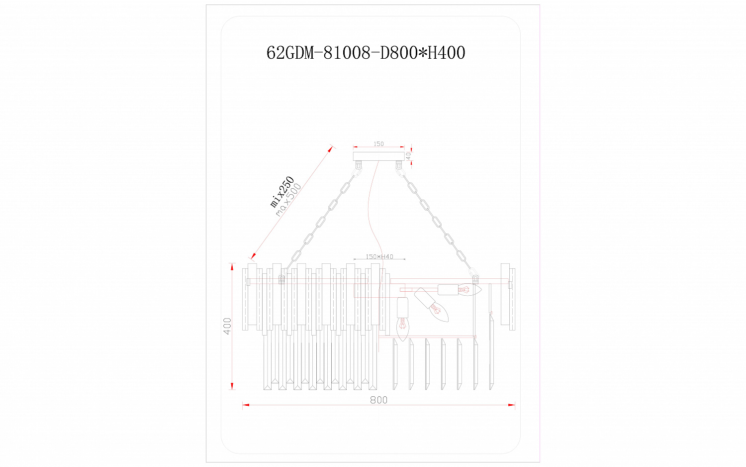 62GDM-81008-800 Люстра Виктория (Vittoria) M d80см h38см