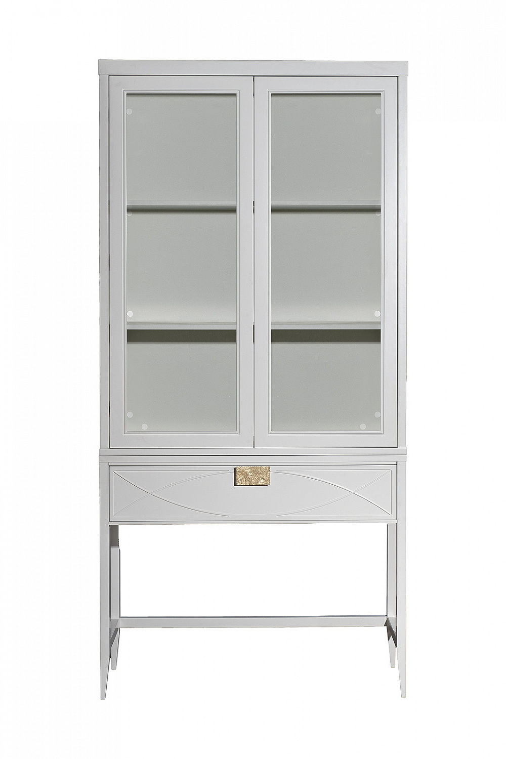151SV-000024 Шкаф-витрина 2 стеклянных фасада с консолью с 1-м ящиком