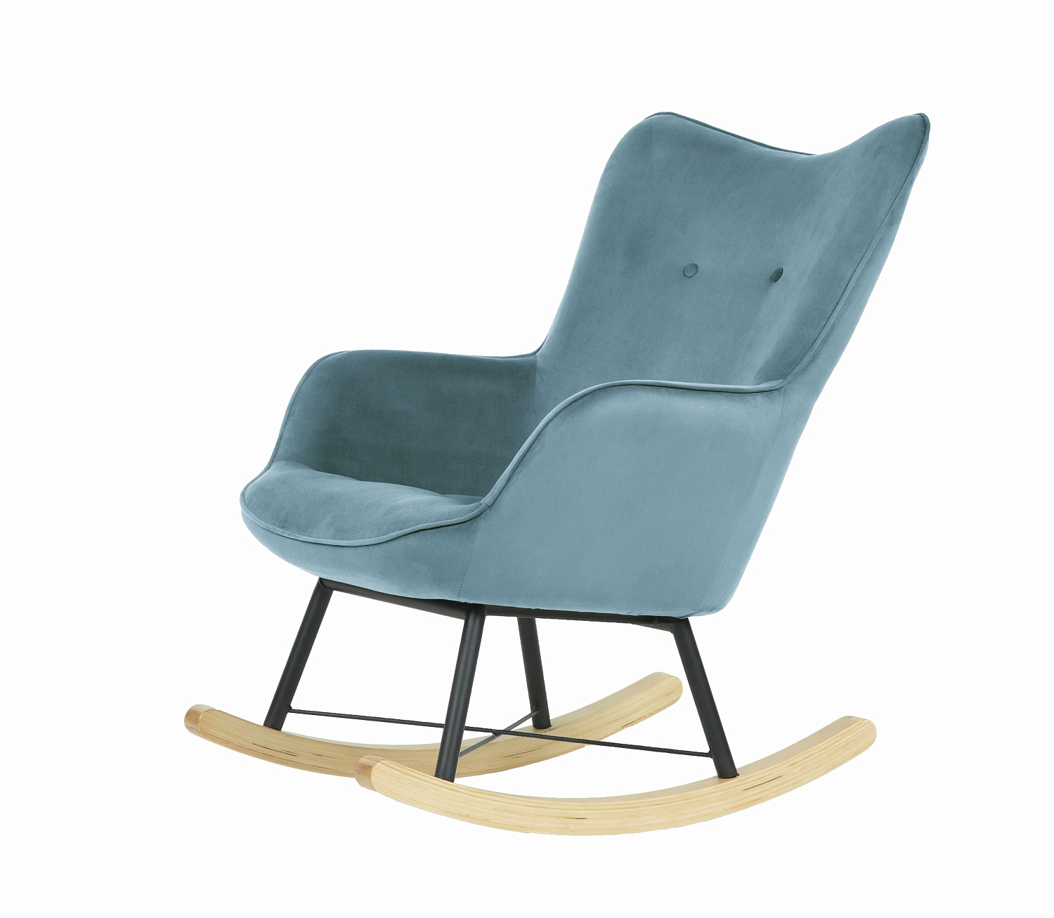 кресло-качалка Кресло-качалка Манго - Ножки бук-металл  Серо-голубой каркас  Чёрный